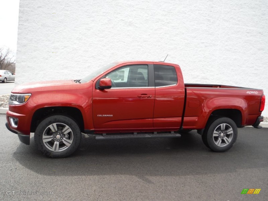 Red Rock Metallic 2015 Chevrolet Colorado LT Extended Cab 4WD Exterior Photo #102738493
