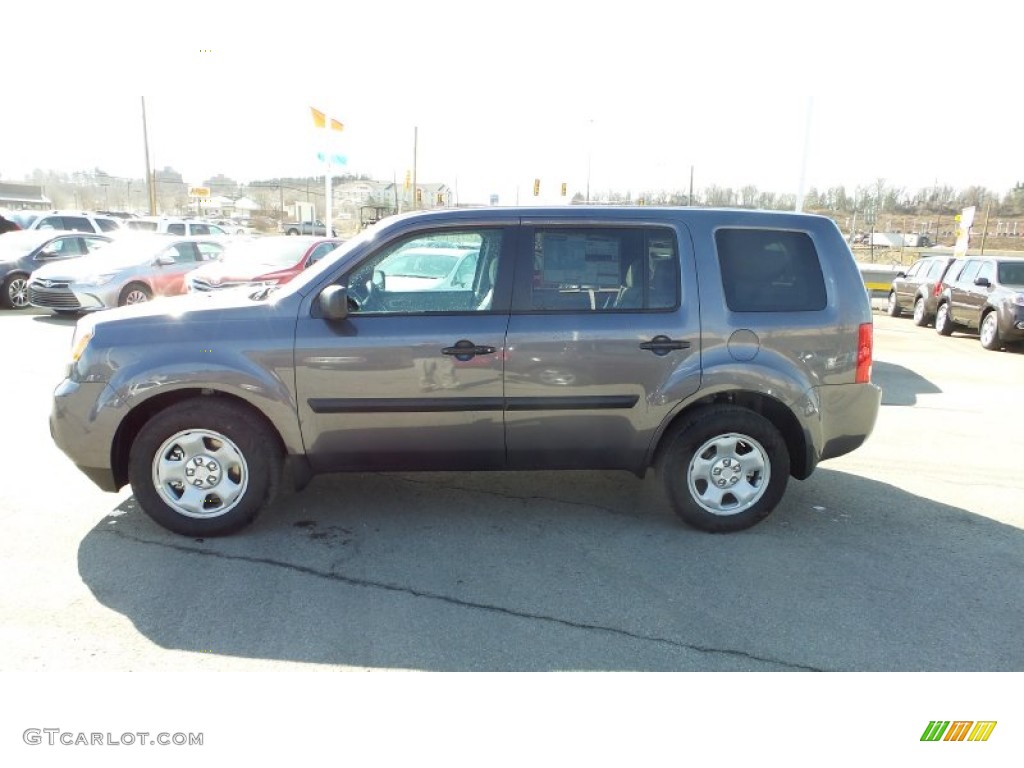 2015 Pilot LX 4WD - Modern Steel Metallic / Gray photo #3