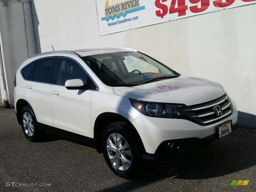 2012 CR-V EX-L 4WD - White Diamond Pearl / Gray photo #32
