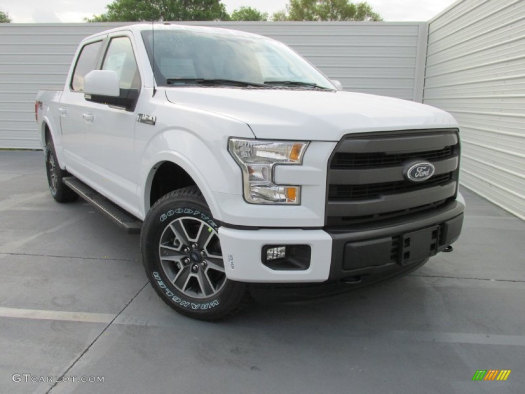 2015 F150 Lariat SuperCrew 4x4 - Oxford White / Black photo #2