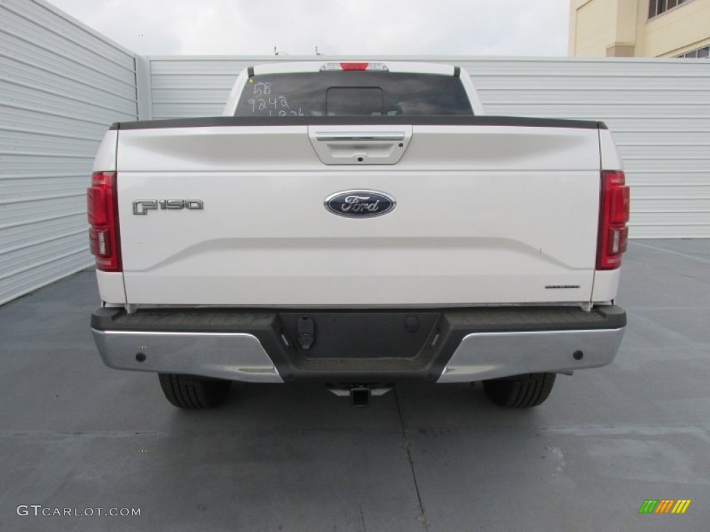 2015 F150 Lariat SuperCrew 4x4 - White Platinum Tricoat / Black photo #5