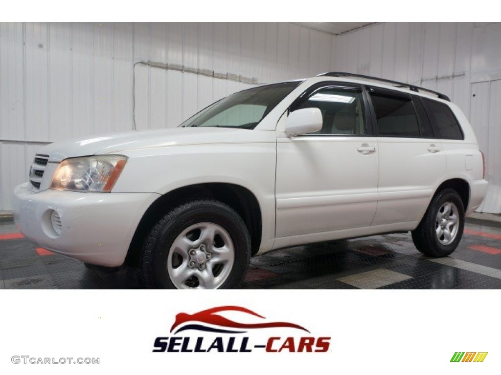 2002 Highlander V6 - Super White / Ivory photo #1