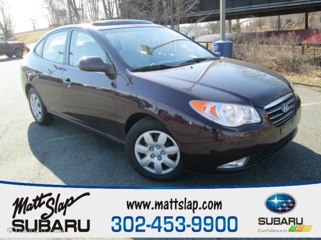2008 Elantra GLS Sedan - Purple Rain Metallic / Beige photo #1