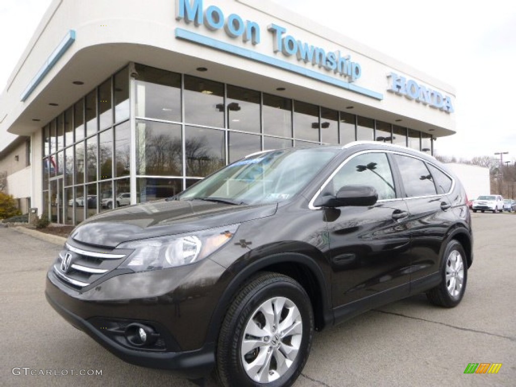 2013 CR-V EX-L AWD - Kona Coffee Metallic / Black photo #1