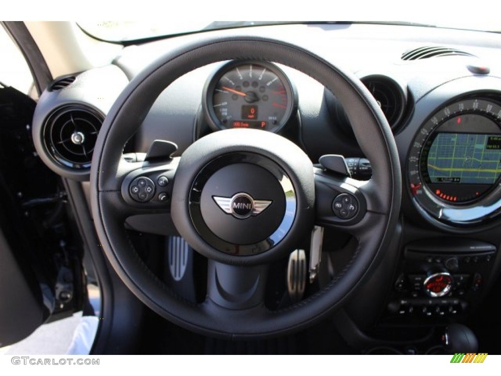 2015 Mini Paceman Cooper S Carbon Black Steering Wheel Photo #102763199