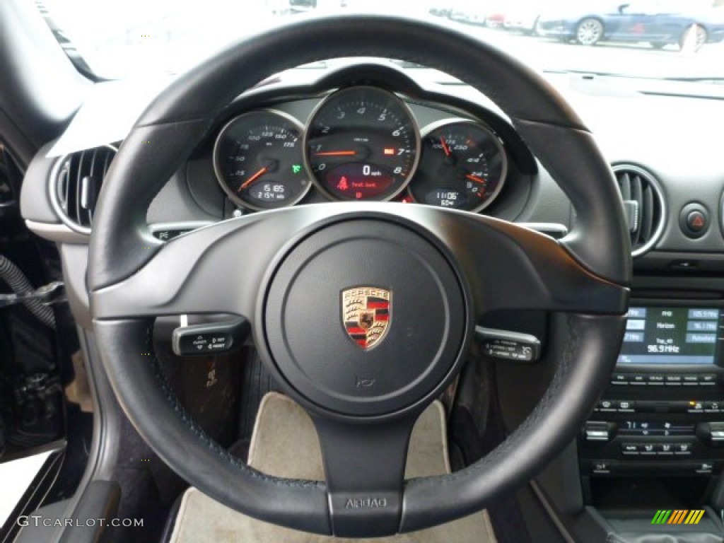 2012 Porsche Cayman Standard Cayman Model Black Steering Wheel Photo #102765488