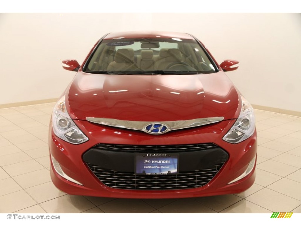 2011 Sonata Hybrid - Venetian Red / Camel photo #2