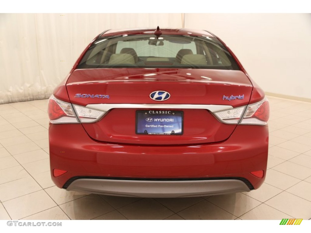 2011 Sonata Hybrid - Venetian Red / Camel photo #14