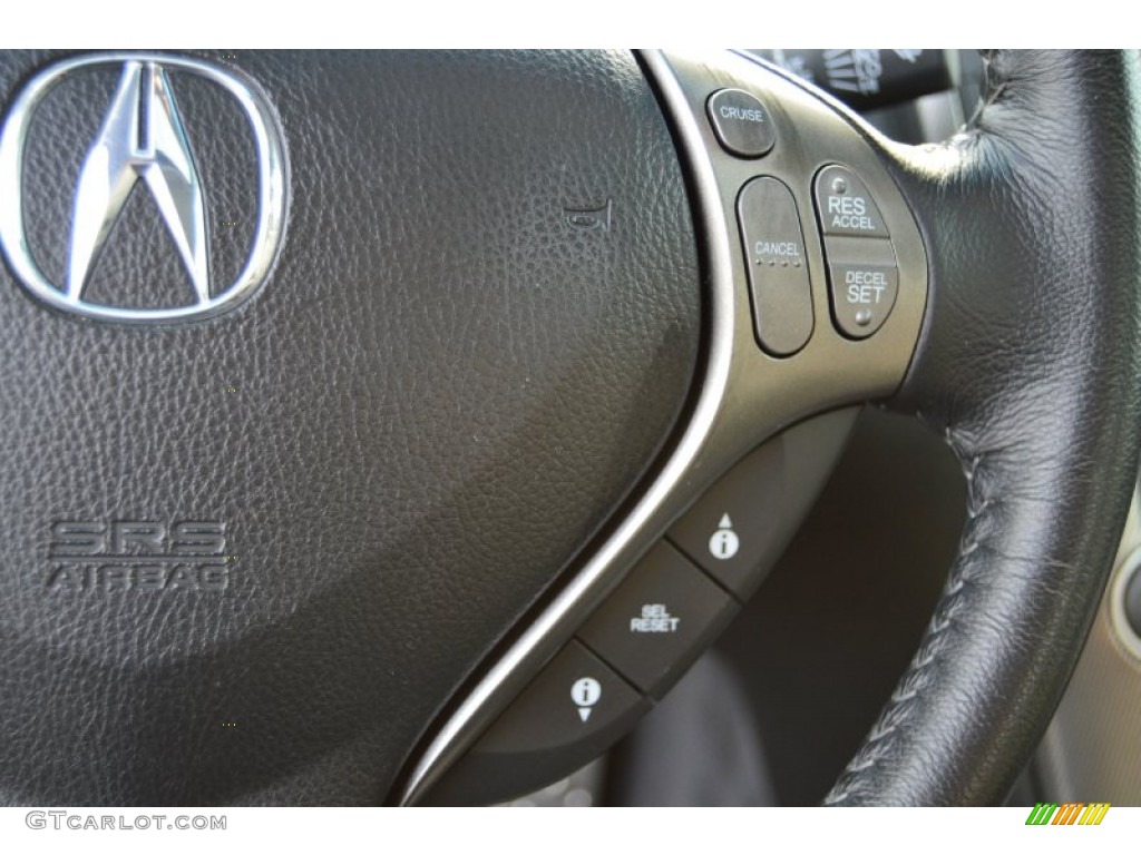 2008 Acura TL 3.5 Type-S Taupe/Ebony Steering Wheel Photo #102776636