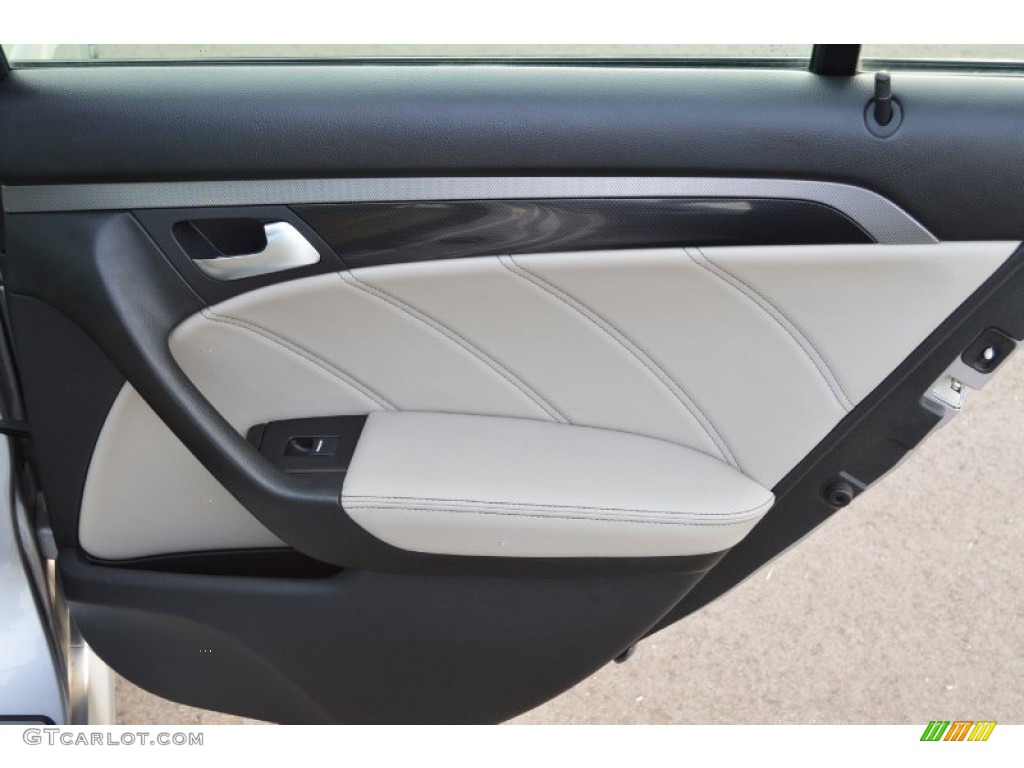 2008 Acura TL 3.5 Type-S Taupe/Ebony Door Panel Photo #102776750