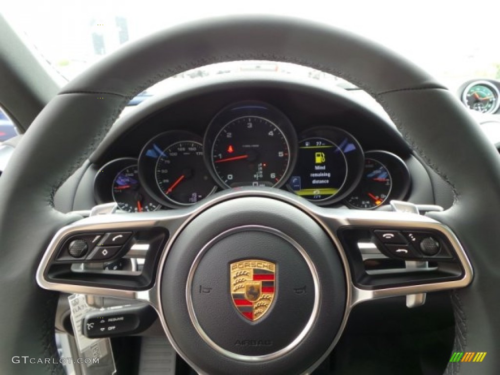2015 Porsche Cayenne Diesel Black Steering Wheel Photo #102780921