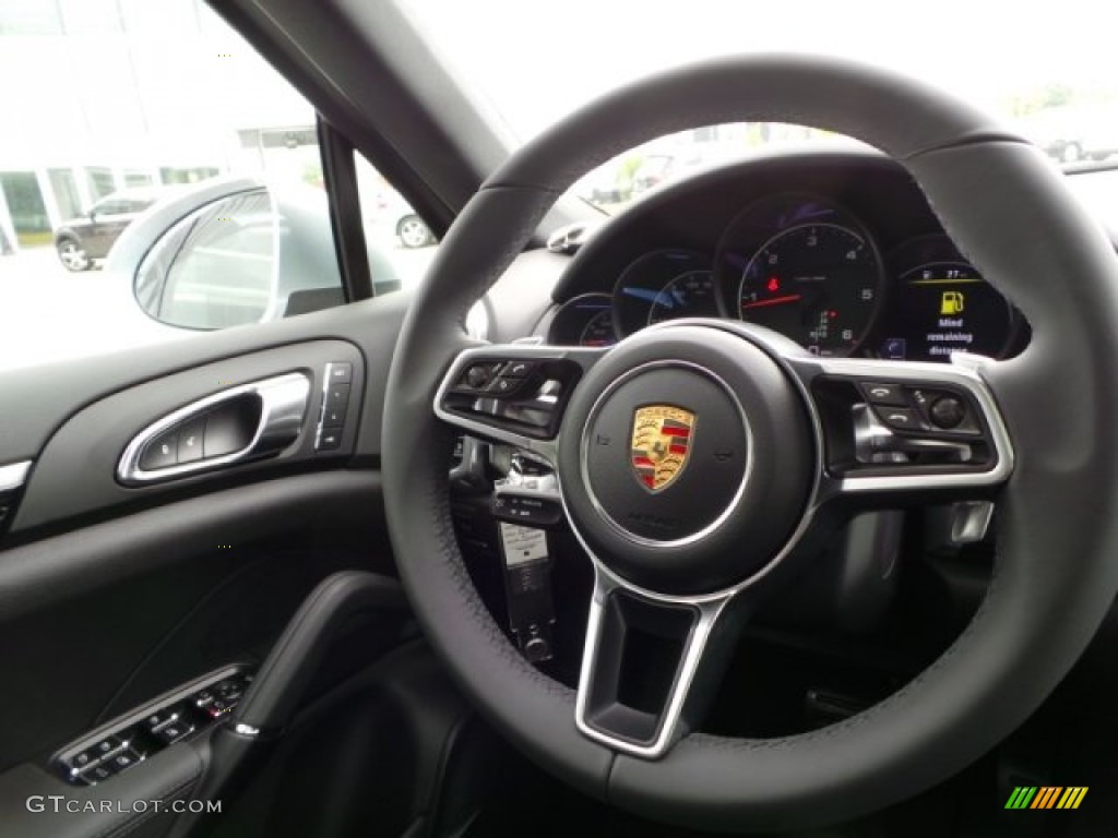 2015 Porsche Cayenne Diesel Black Steering Wheel Photo #102781034