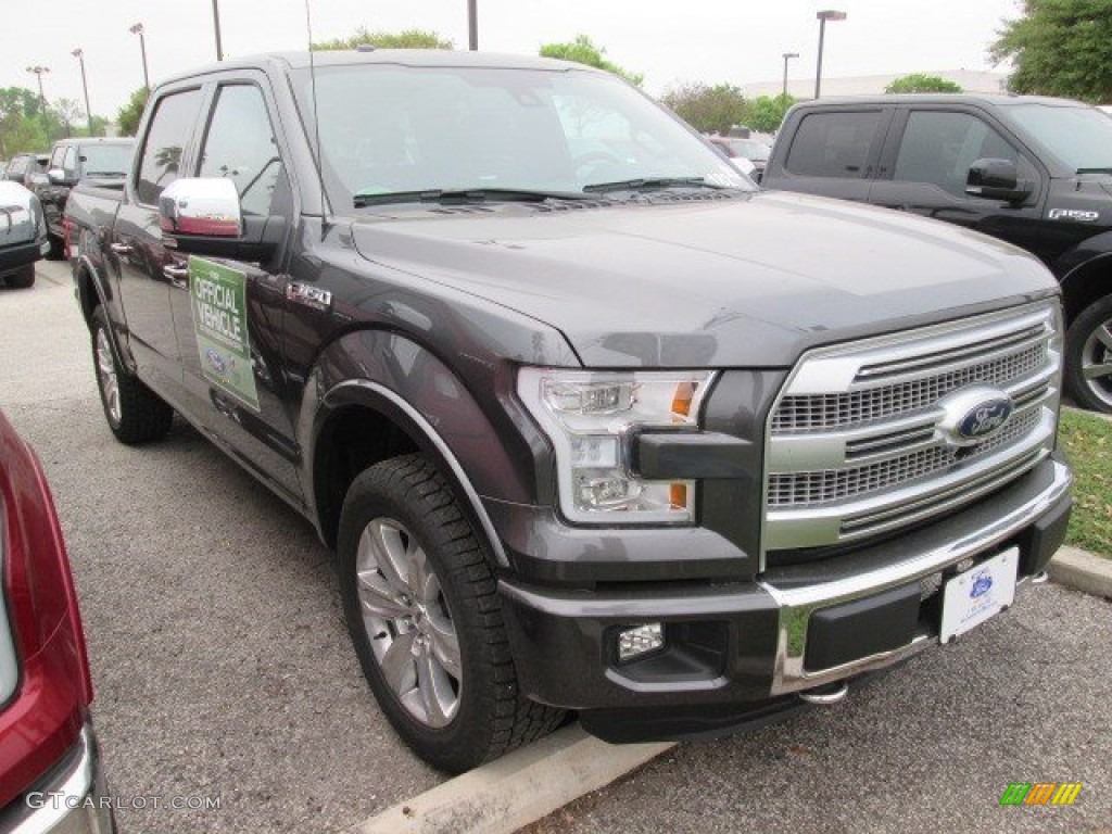 2015 F150 Platinum SuperCrew 4x4 - Magnetic Metallic / Black photo #1