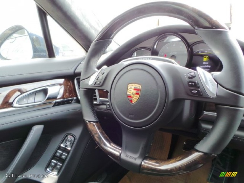 2015 Porsche Panamera GTS Black Steering Wheel Photo #102781772