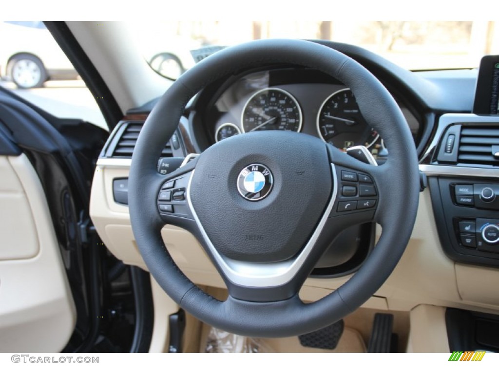 2015 BMW 4 Series 428i xDrive Gran Coupe Venetian Beige Steering Wheel Photo #102782108