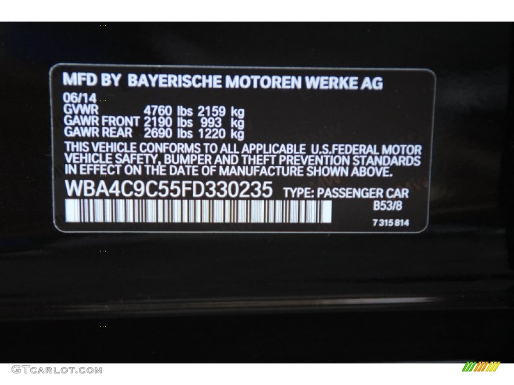2015 4 Series Color Code B53 for Sparkling Brown Metallic Photo #102782567