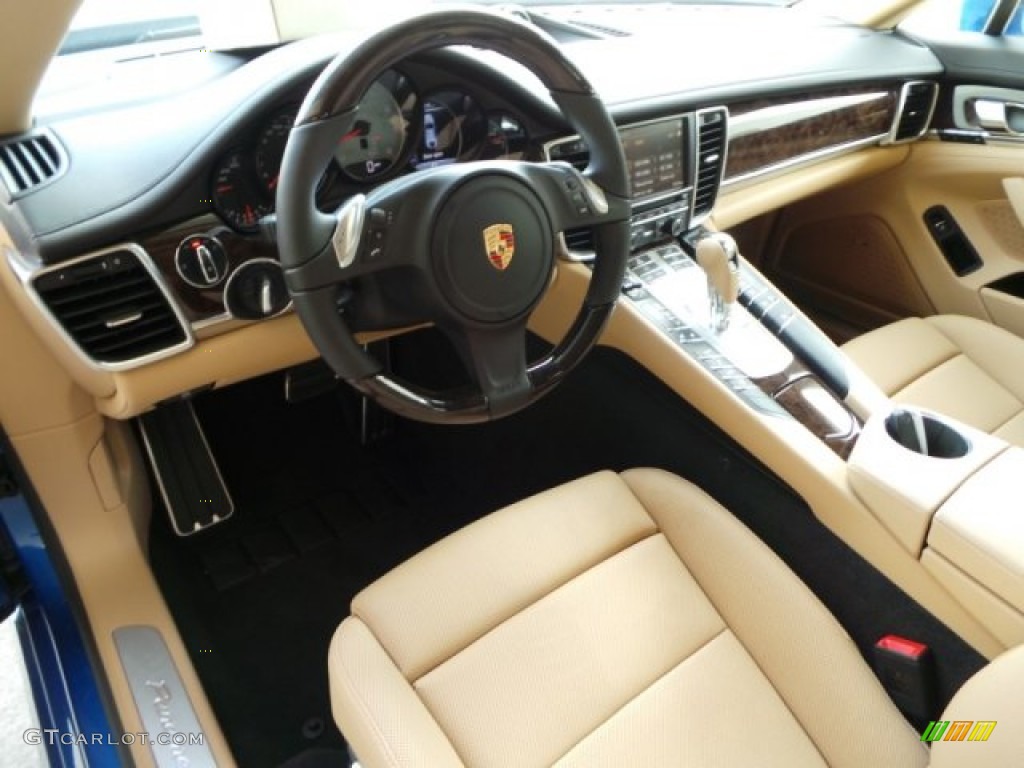 Black/Luxor Beige Interior 2015 Porsche Panamera S Photo #102783701