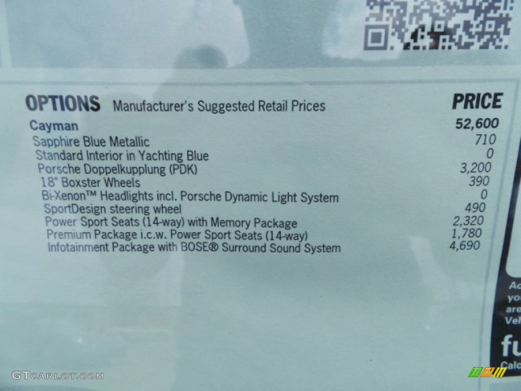 2015 Cayman  - Sapphire Blue Metallic / Yachting Blue photo #24