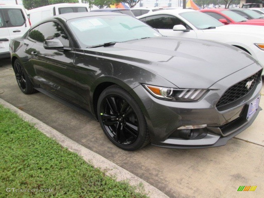 2015 Mustang EcoBoost Premium Coupe - Magnetic Metallic / Ebony photo #1