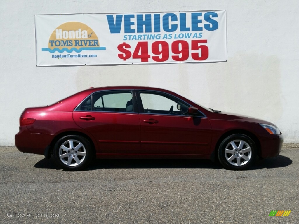 2005 Accord EX-L V6 Sedan - Redondo Red Pearl / Gray photo #24