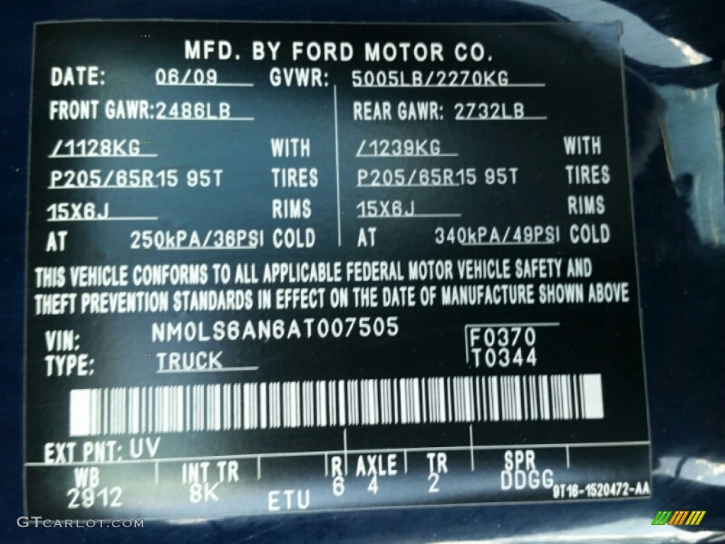 2010 Transit Connect XL Cargo Van - Dark Blue / Dark Gray photo #23