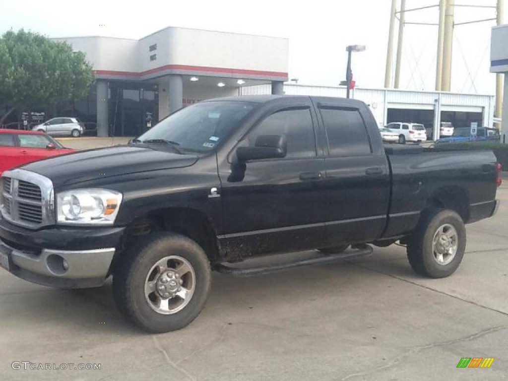 2008 Ram 2500 SLT Quad Cab 4x4 - Brilliant Black Crystal Pearl / Medium Slate Gray photo #2