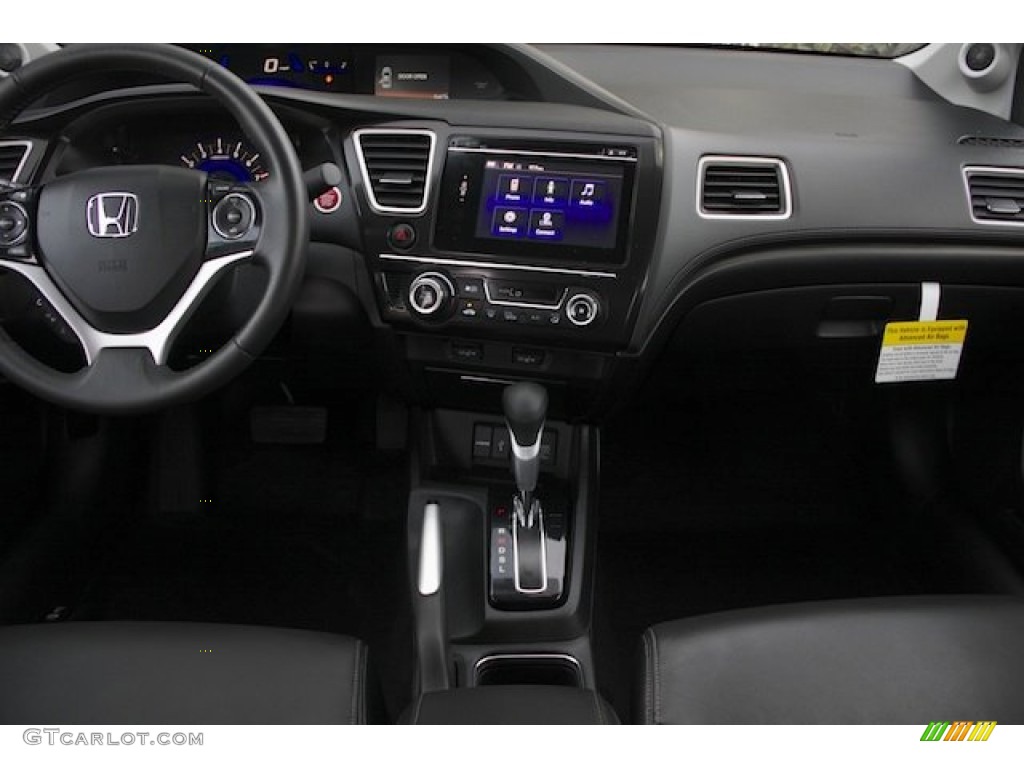2015 Civic EX-L Sedan - Crystal Black Pearl / Black photo #18