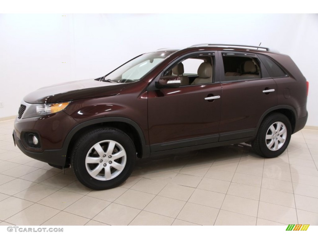 Dark Cherry 2012 Kia Sorento LX Exterior Photo #102817512