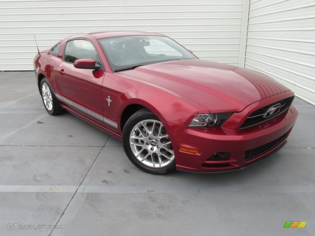 2014 Mustang V6 Premium Coupe - Ruby Red / Charcoal Black photo #1