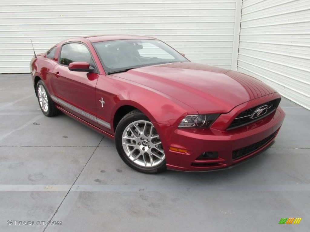 2014 Mustang V6 Premium Coupe - Ruby Red / Charcoal Black photo #2