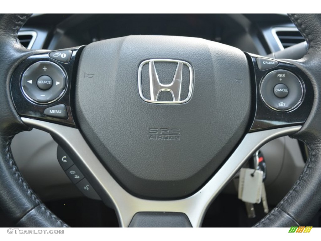 2013 Honda Civic EX-L Sedan Gray Steering Wheel Photo #102818299