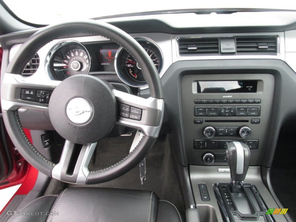 2014 Mustang V6 Premium Coupe - Ruby Red / Charcoal Black photo #32