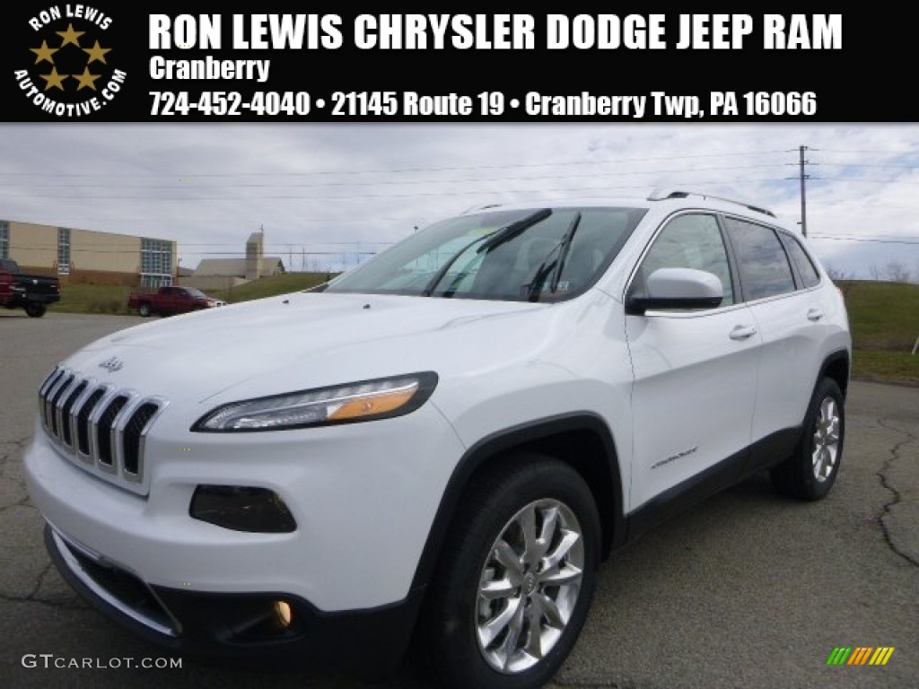 2015 Cherokee Limited 4x4 - Bright White / Black/Light Frost Beige photo #1