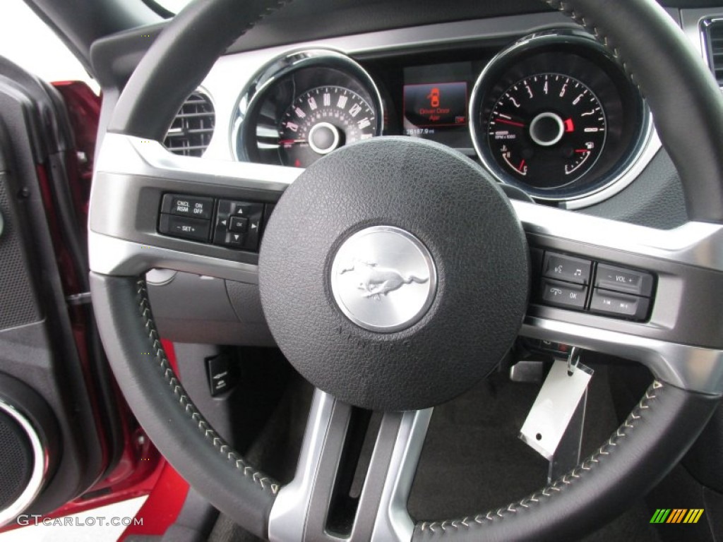 2014 Mustang V6 Premium Coupe - Ruby Red / Charcoal Black photo #37