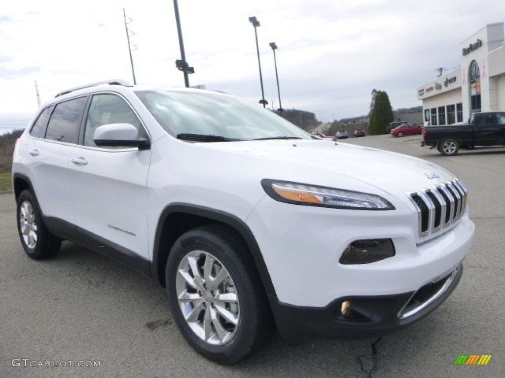 2015 Cherokee Limited 4x4 - Bright White / Black/Light Frost Beige photo #8