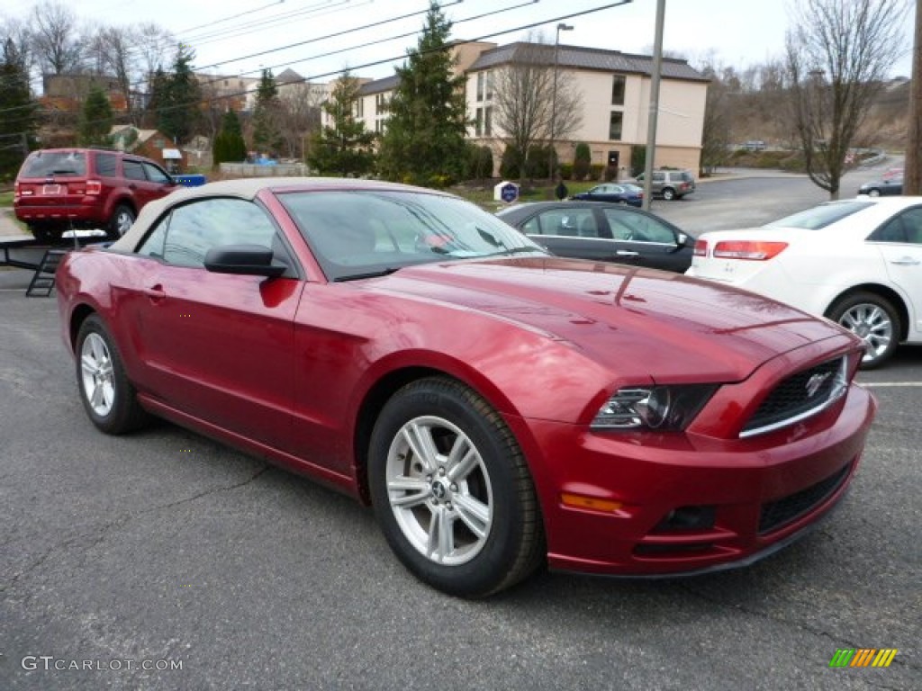 2014 Mustang V6 Convertible - Ruby Red / Medium Stone photo #1