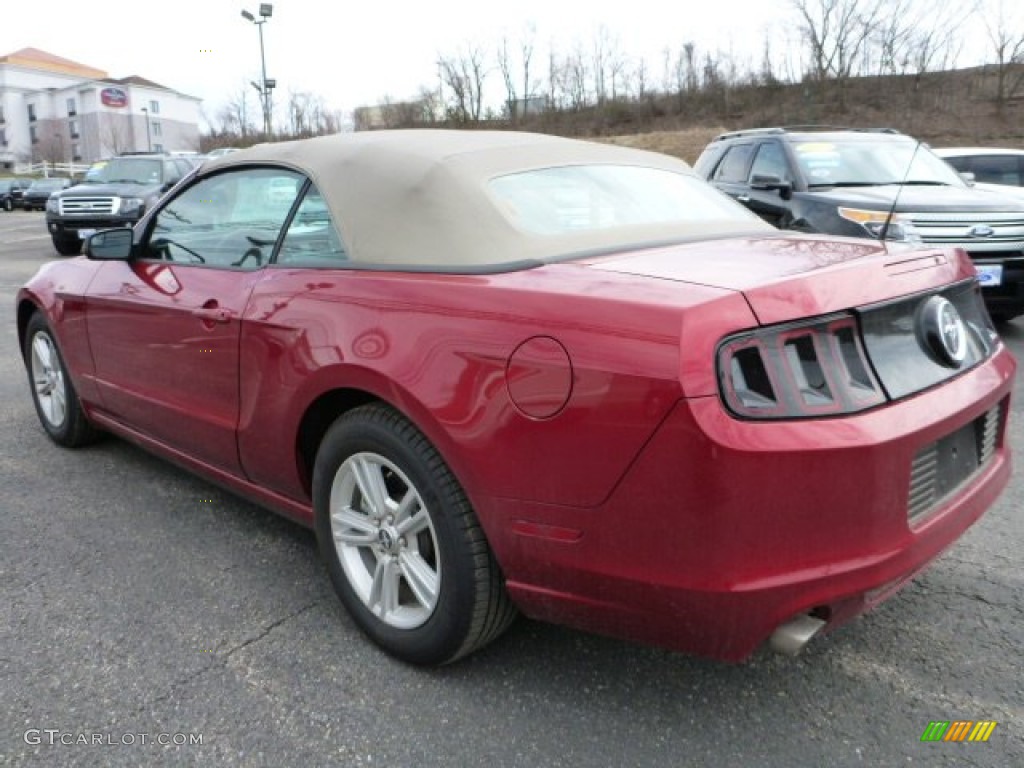 2014 Mustang V6 Convertible - Ruby Red / Medium Stone photo #4