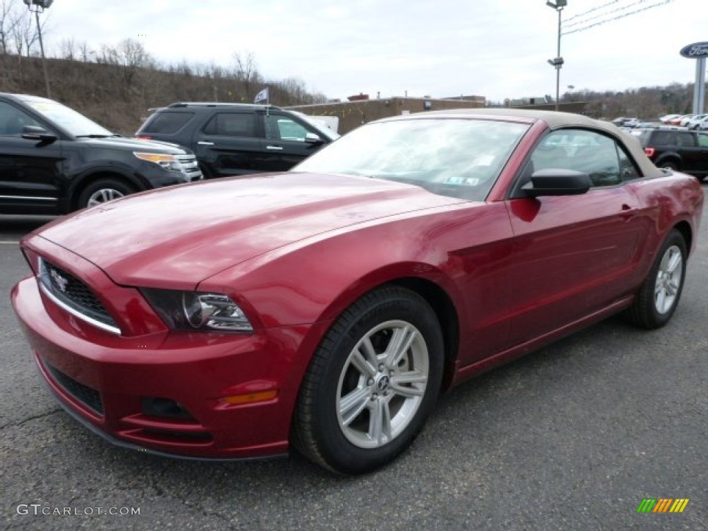 2014 Mustang V6 Convertible - Ruby Red / Medium Stone photo #5