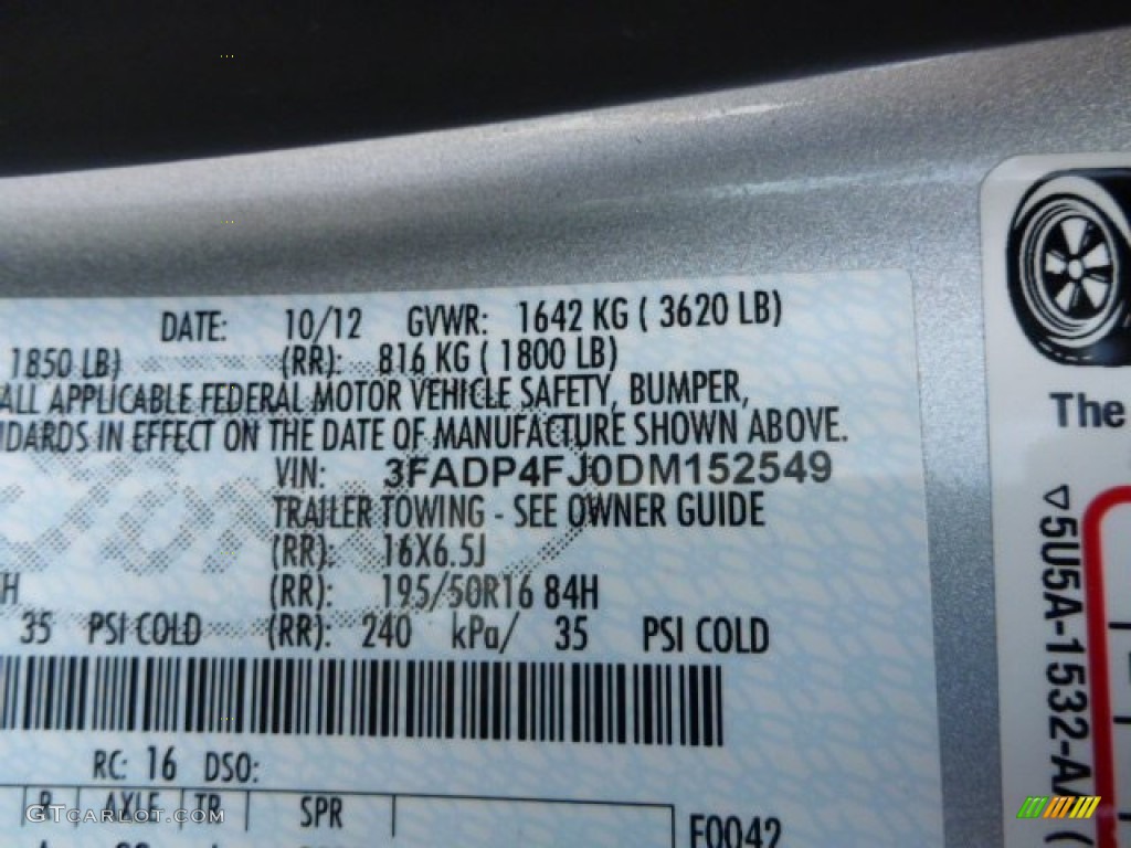 2013 Fiesta Titanium Hatchback - Ingot Silver / Charcoal Black photo #12