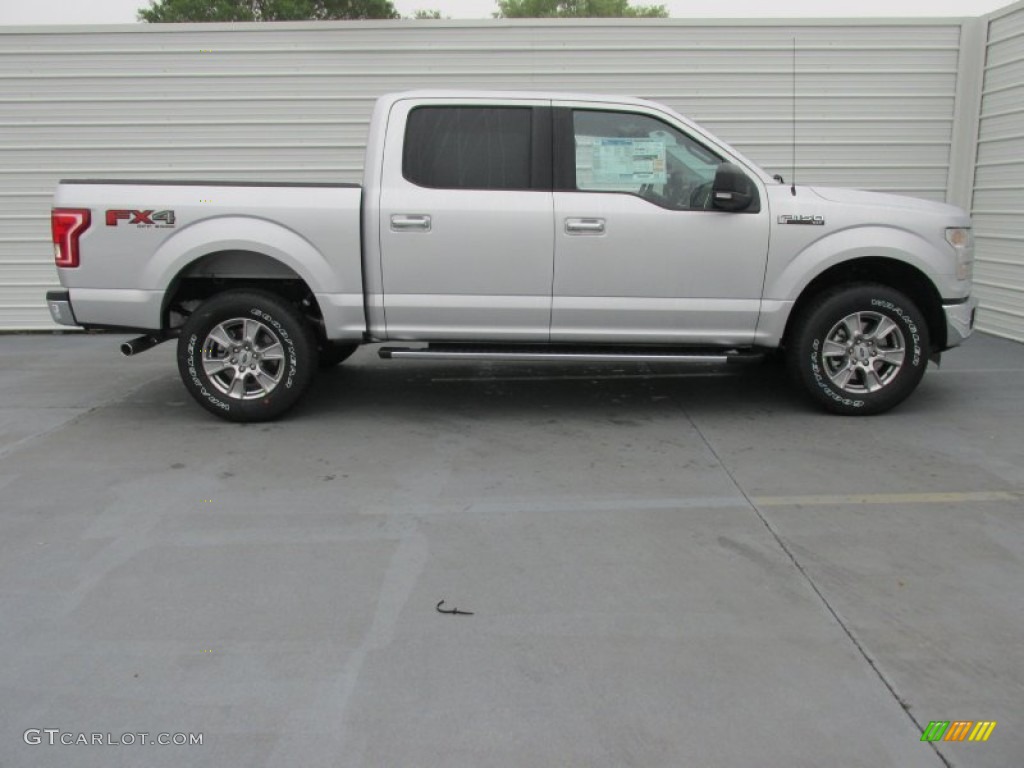 2015 F150 XLT SuperCrew 4x4 - Ingot Silver Metallic / Medium Earth Gray photo #3