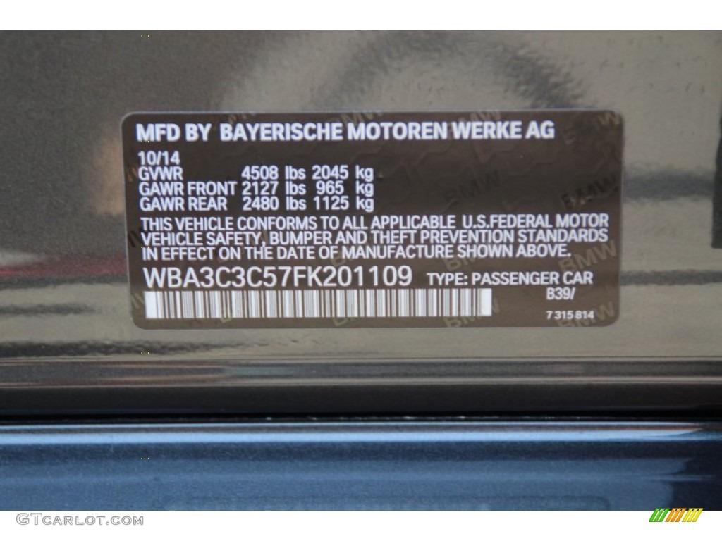 2015 3 Series 320i xDrive Sedan - Mineral Grey Metallic / Black photo #35