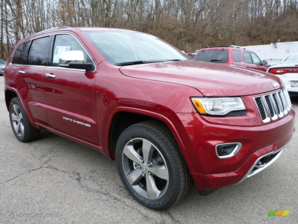 Deep Cherry Red Crystal Pearl 2015 Jeep Grand Cherokee Overland 4x4 Exterior Photo #102831751