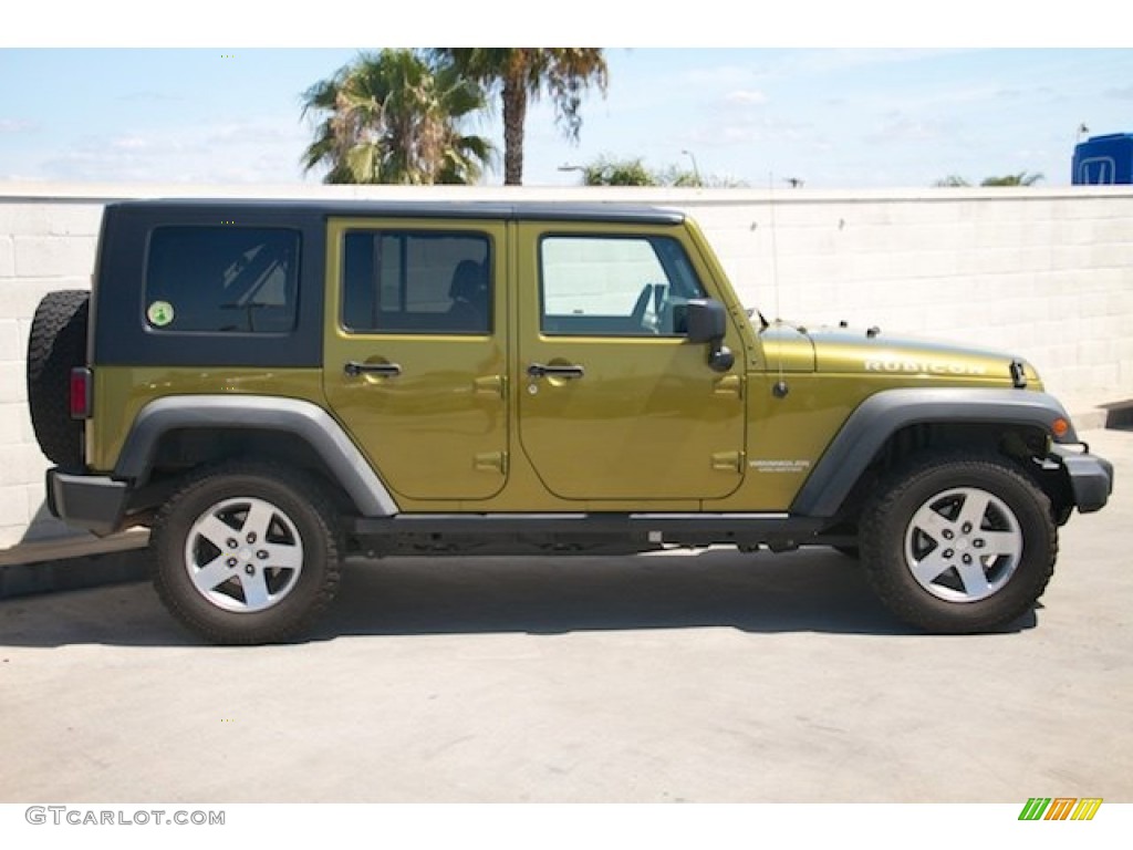 2010 Wrangler Unlimited Rubicon 4x4 - Rescue Green Metallic / Dark Slate Gray/Medium Slate Gray photo #8