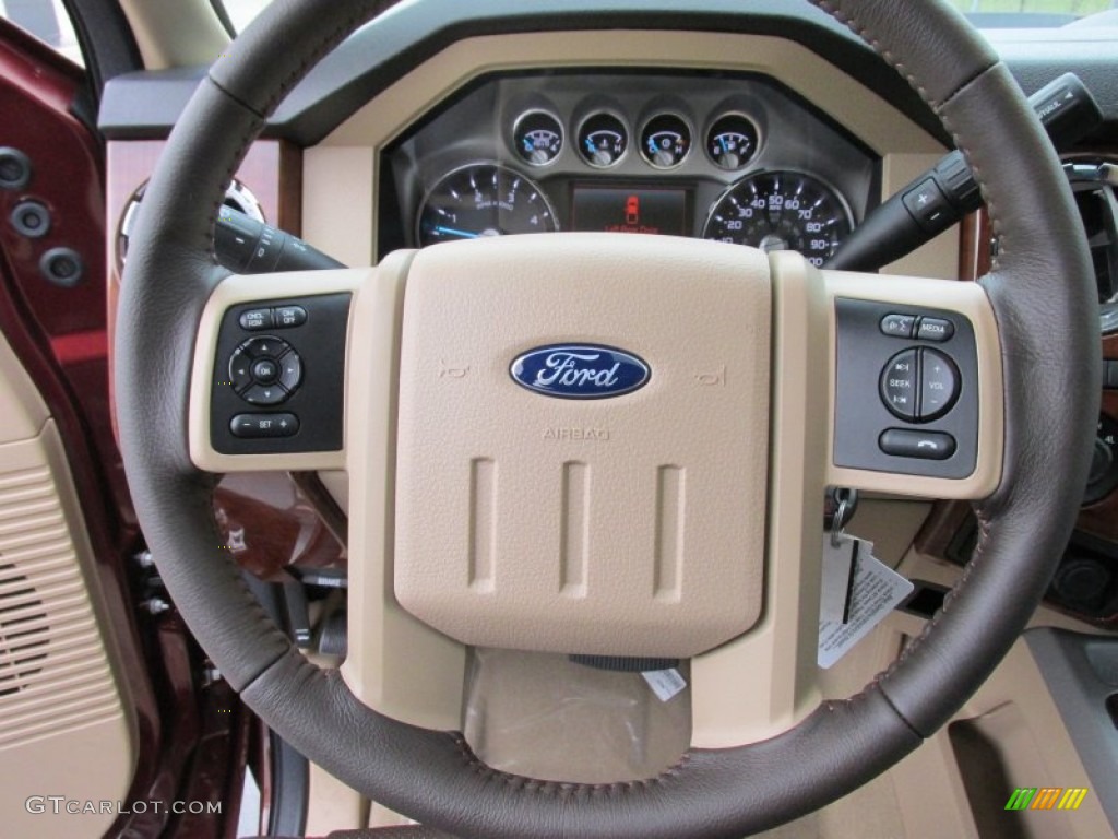 2015 Ford F350 Super Duty King Ranch Crew Cab 4x4 King Ranch Mesa Antique Affect/Adobe Steering Wheel Photo #102832297