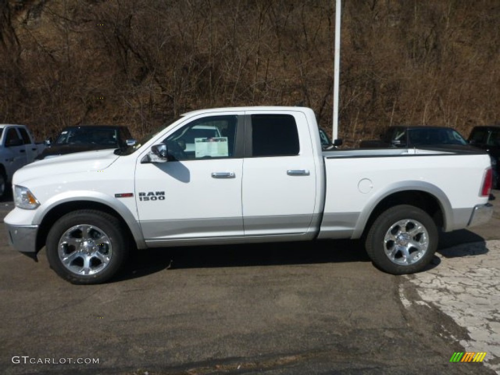 2015 1500 Laramie Quad Cab 4x4 - Bright White / Black photo #2