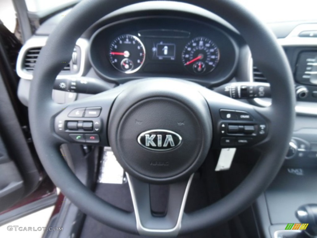 2016 Kia Sorento LX AWD Satin Black Steering Wheel Photo #102846918