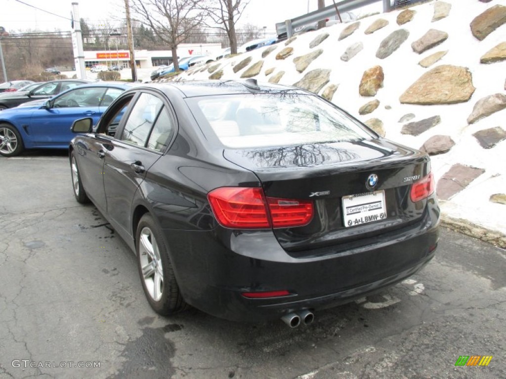2013 3 Series 328i xDrive Sedan - Jet Black / Venetian Beige photo #4