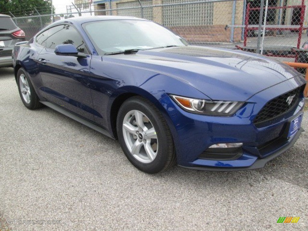 2015 Mustang V6 Coupe - Deep Impact Blue Metallic / Ebony photo #1
