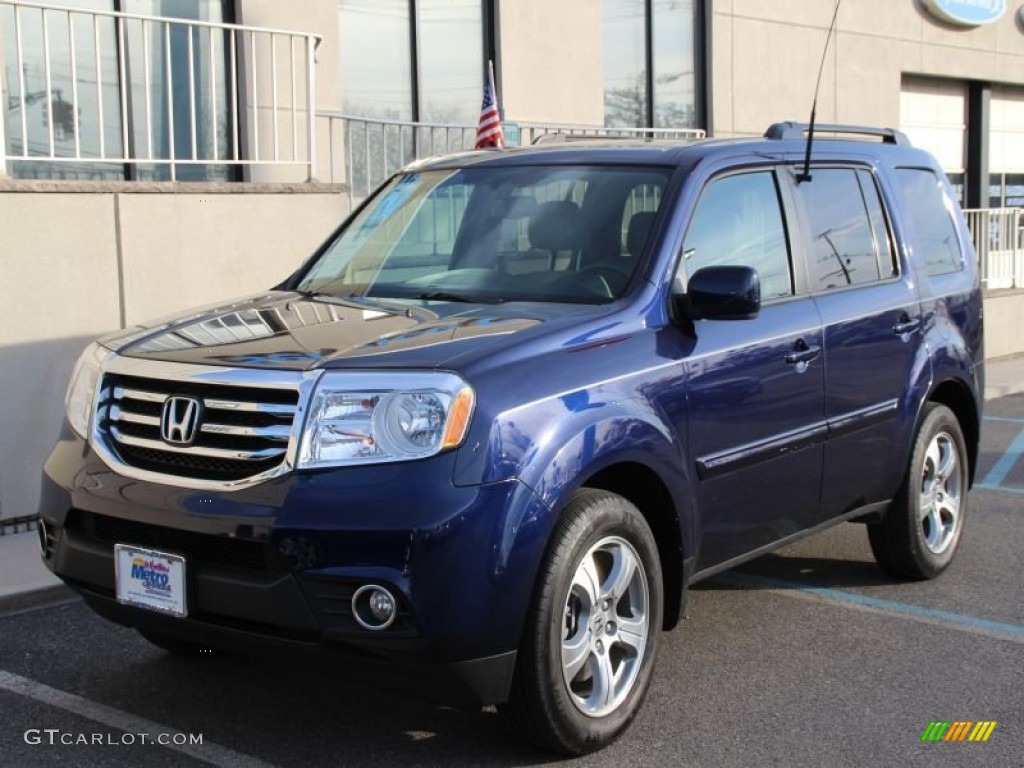 2013 Obsidian Blue Pearl Honda Pilot Ex L 4wd 102845686 Photo 9