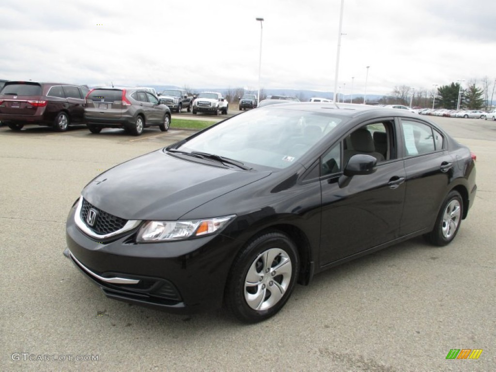 Crystal Black Pearl 2013 Honda Civic LX Sedan Exterior Photo #102860830